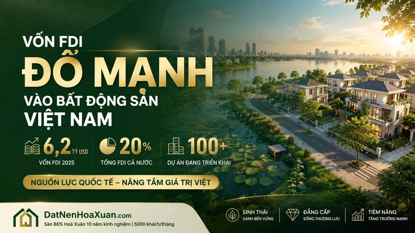 Dòng vốn FDI đang đổ mạnh vào bất động sản Việt Nam và các tập đoàn nước ngoài đang tăng tốc mua dự án, góp vốn, M&A để mở rộng thị phần.
