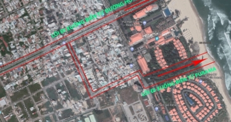 Điều chỉnh lối xuống biển giữa Furama và Ariyana từ 3m lên 5m. 