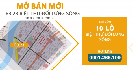 Cuối cùng Sunland cũng mở bán dãy biệt thự B3.23 đối lưng sông - Nam Hoà Xuân.
