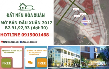 Tưng bừng mở bán  Nam Hoà Xuân đầu xuân 2017: B2.91,92,93 (đợt 30)