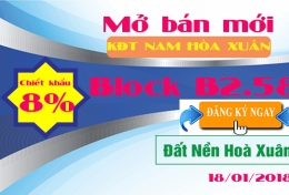 Hot ! Mở bán mới Block B2.58 - Nam Hòa Xuân (Đợt 52, ngày 18/1/2018) 