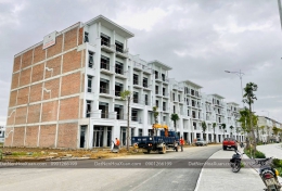 Cảnh quan tuyệt đẹp của Shophouse ven sông B2.151, sắp hoàn thiện mặt ngoài