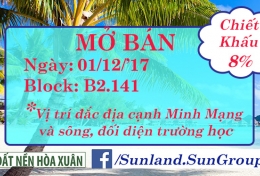 Hot ! Sunland mở bán mới Block B2.141 cạnh cầu Minh Mạng - KĐT Nam Hòa Xuân (Đợt 49)