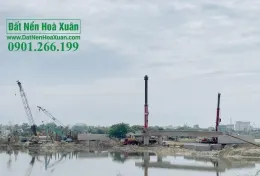 Cầu Đồng Nò - bắc qua Euro Village 3 Nam Hòa Xuân: cập nhật tiến độ 17.5.2022
