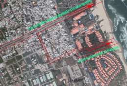 Điều chỉnh lối xuống biển giữa Furama và Ariyana từ 3m lên 5m. 