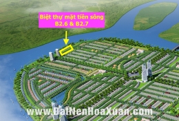 Biệt thự mặt tiền sông đảo VIP Block B2.6 B2.7  