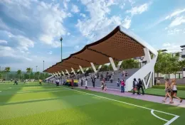 Sân bóng cỏ nhân tạo tại dự án Sun Riverpolis đạt chuẩn chất lượng cao