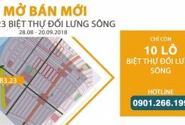 Cuối cùng Sunland cũng mở bán dãy biệt thự B3.23 đối lưng sông - Nam Hoà Xuân.