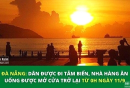 Từ mai, 11/9 dân Đà Nẵng đi cafe, ăn uống, tắm biển ...lại được rồi