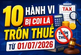10 HÀNH VI BỊ COI LÀ TRỐN THUẾ TỪ 01/07/2026