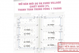 Nhanh tay mua ngay Euro village 1 duy nhất trong hôm nay