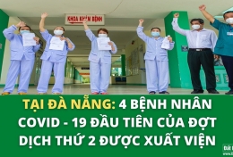 Tin vui đầu tuần: Tại Đà Nẵng, 4 bệnh nhân Covid-19 đầu tiên của đợt dịch thứ 2 được xuất viện