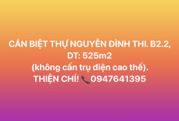 CẦN BIỆT THỰ NGUYỄN ĐÌNH THI. B2.2, HOÀ XUÂN 