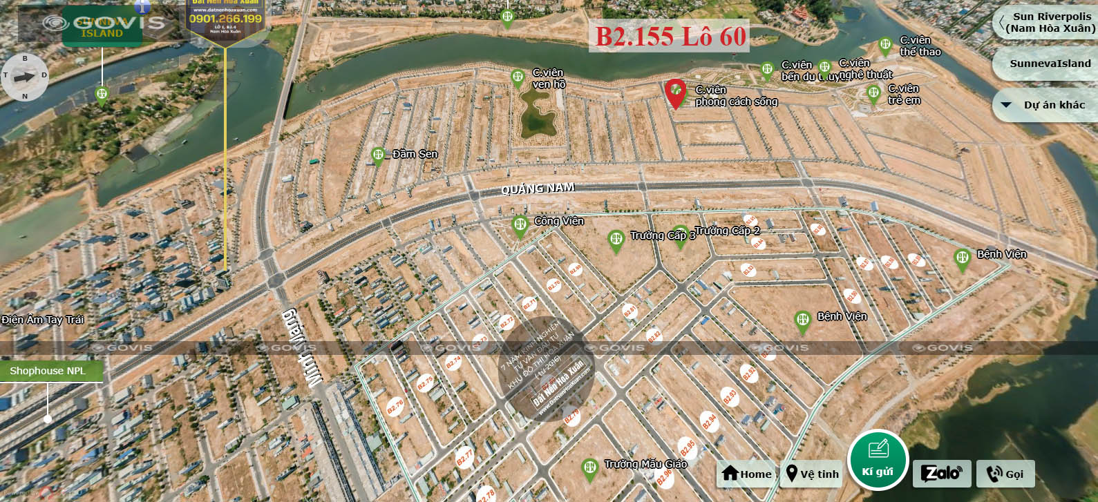 Lô góc, B2.155, Lô 60 - Khu đô thị Nam Hòa Xuân |Sàn Đất Nền Hòa Xuân