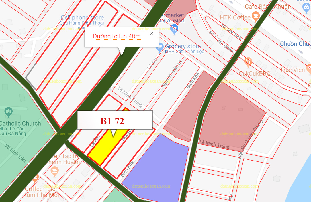 B1.72, Lô 48 - Khu đô thị Nguyễn Tri Phương |Sàn Đất Nền Hòa Xuân