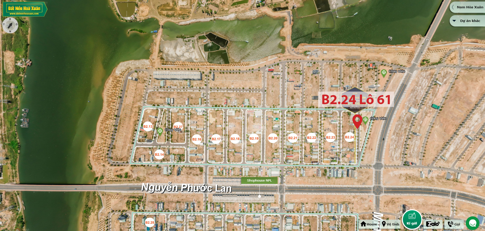 B2.24, Lô 61 - Khu đô thị Nam Hòa Xuân |Sàn Đất Nền Hòa Xuân
