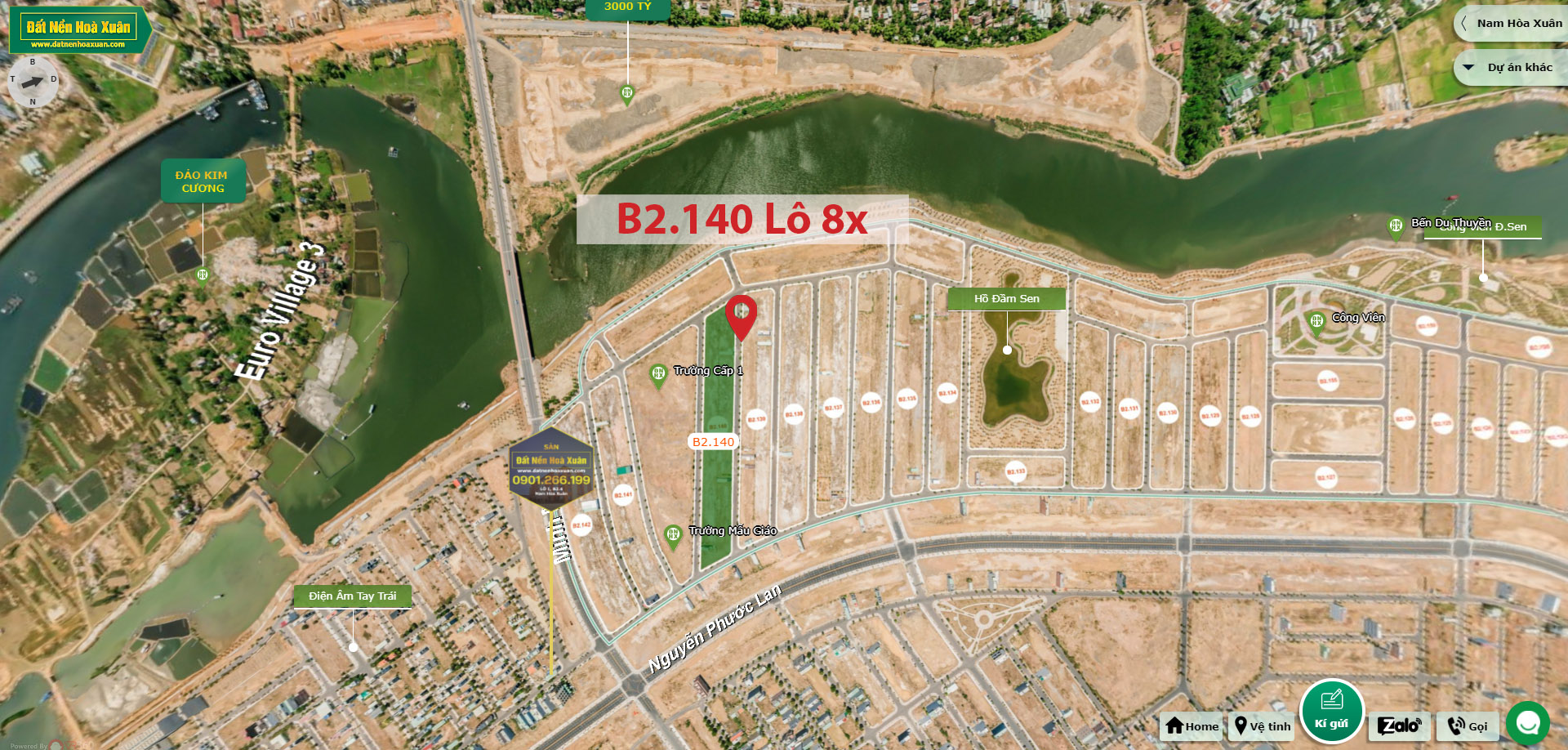 B2.140, Lô 8X - Khu đô thị Nam Hòa Xuân |Sàn Đất Nền Hòa Xuân