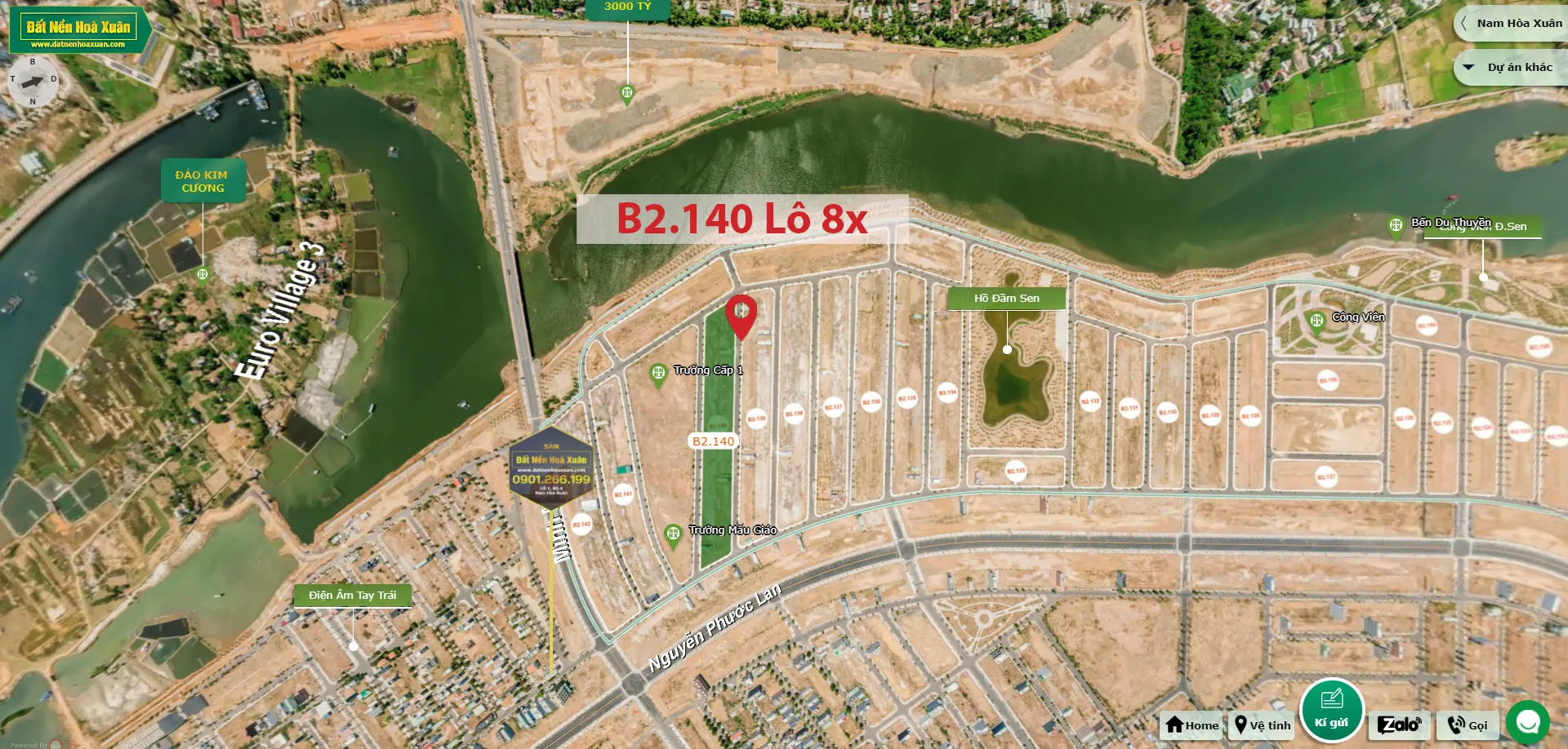 B2.140, Lô 8X - Khu đô thị Nam Hòa Xuân |Sàn Đất Nền Hòa Xuân