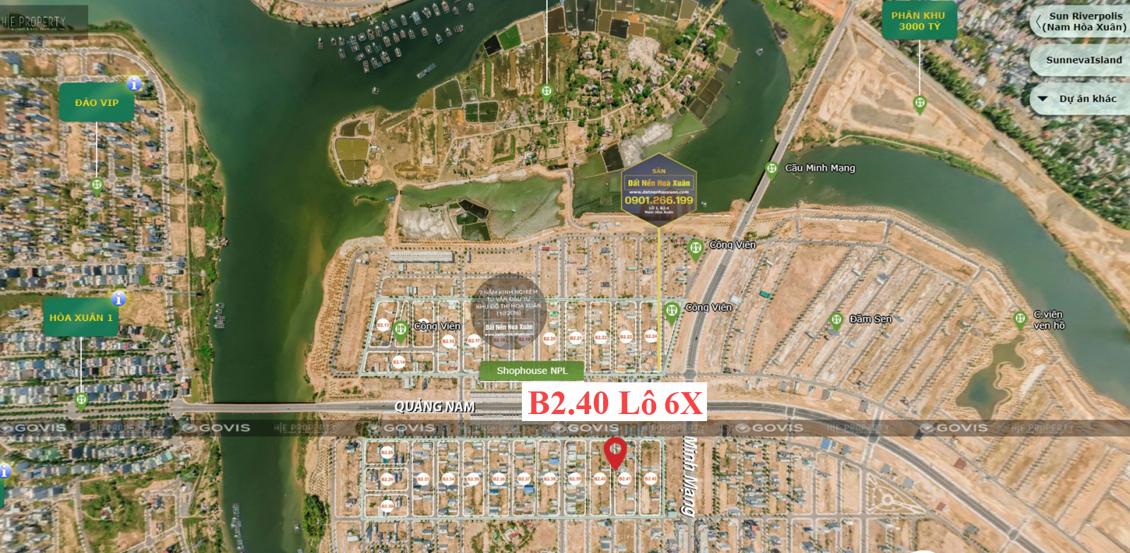 B2.40, Lô 6X - Khu đô thị Nam Hòa Xuân |Sàn Đất Nền Hòa Xuân