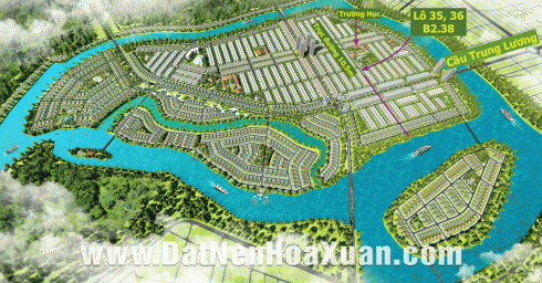 B2.38 lô 36: sát bên lô góc Nam Hoà Xuân, hướng Đông Nam