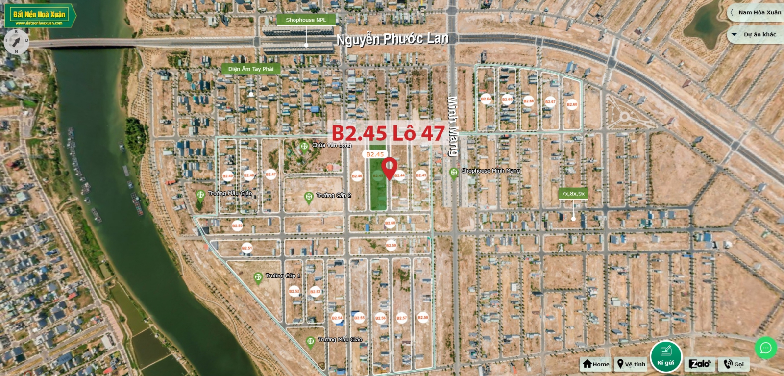 B2.45, Lô 47 - Sun Riverpolis |Sàn Đất Nền Hòa Xuân