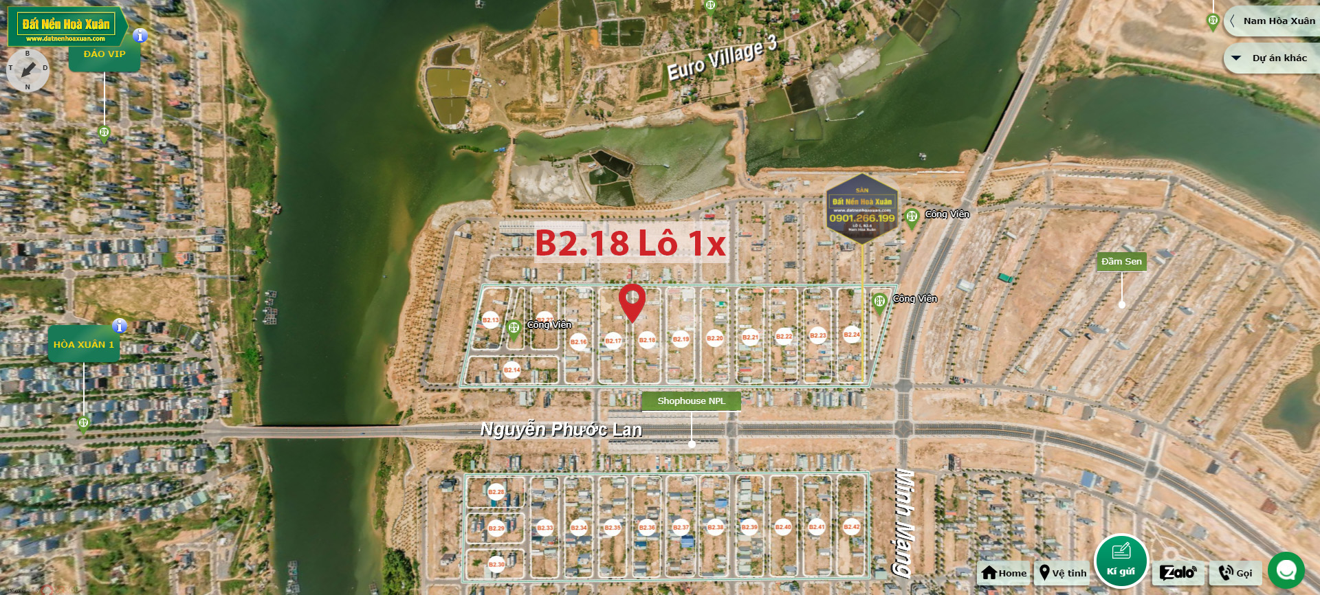 B2.18, Lô 1X - Khu đô thị Nam Hòa Xuân |Sàn Đất Nền Hòa Xuân