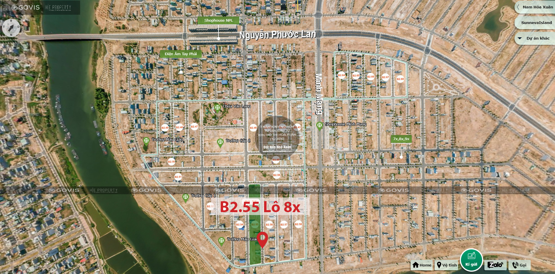 B2.55, Lô 8X - Khu đô thị Nam Hòa Xuân |Sàn Đất Nền Hòa Xuân
