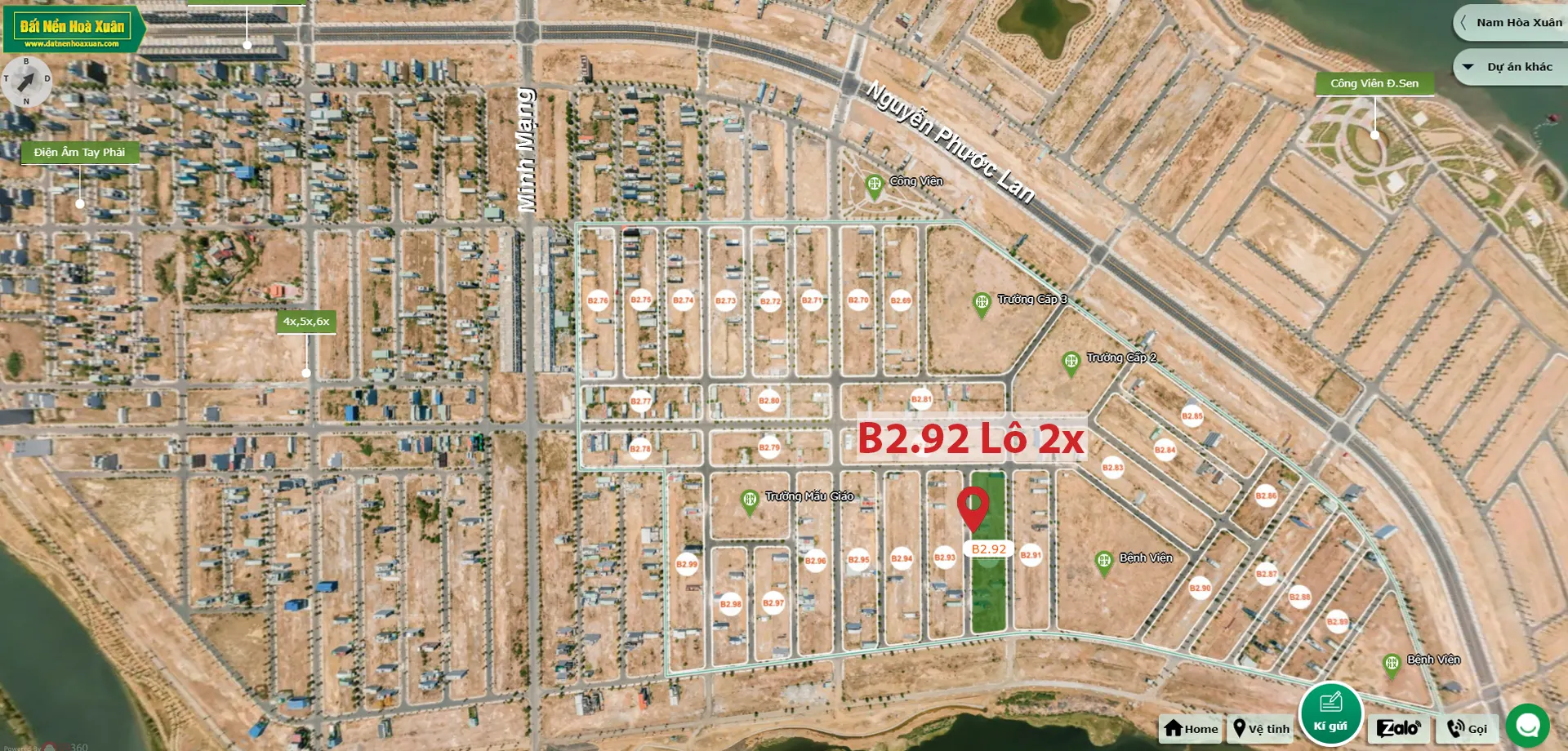 B2.92, Lô 2X - Khu đô thị Nam Hòa Xuân |Sàn Đất Nền Hòa Xuân