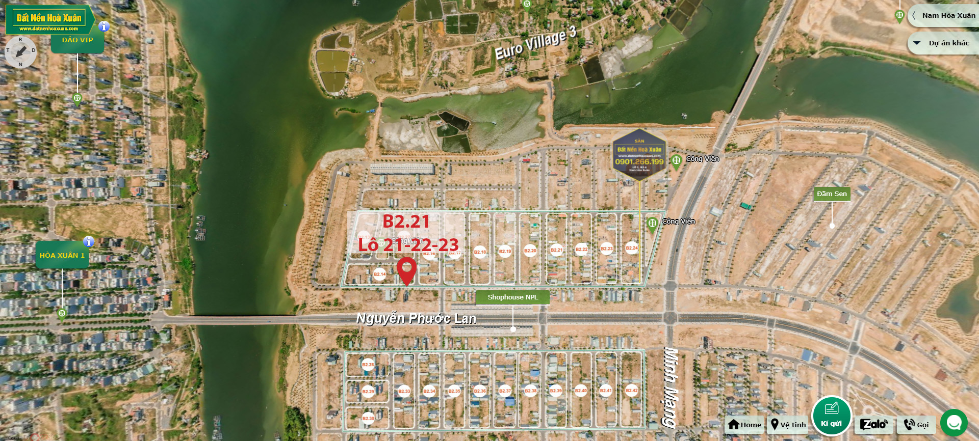 B2.15, Lô 21,22,23 - Khu đô thị Nam Hòa Xuân |Sàn Đất Nền Hòa Xuân