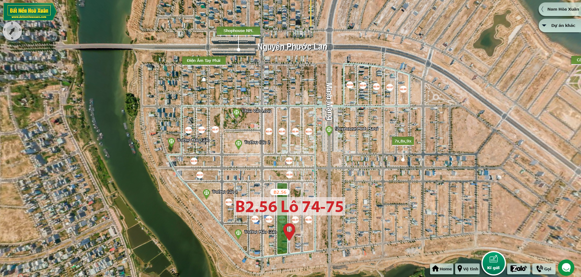 B2.56, Lô 74,75 - Khu đô thị Nam Hòa Xuân |Sàn Đất Nền Hòa Xuân
