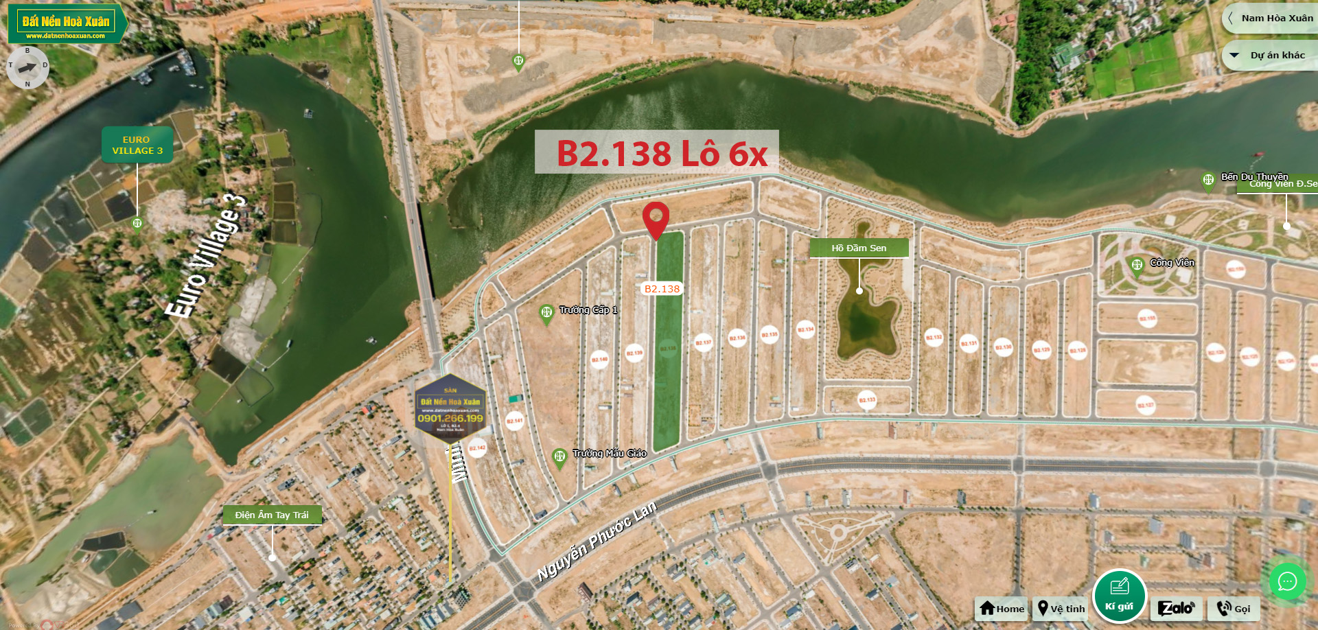 B2.138, Lô 6X - Khu đô thị Nam Hòa Xuân |Sàn Đất Nền Hòa Xuân