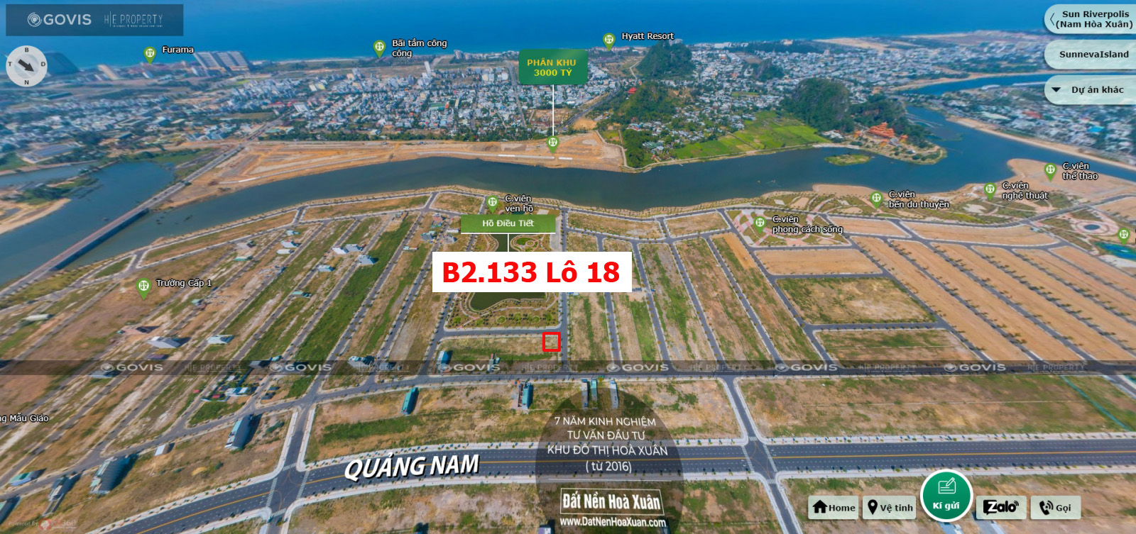  Lô góc, B2.133, Lô 18 - Sun Riverpolis |Sàn Đất Nền Hòa Xuân