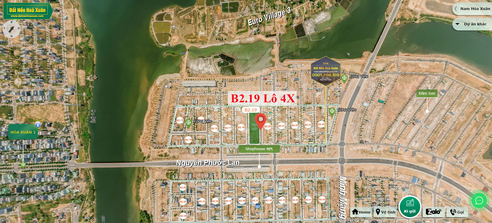 B2.19, Lô 4X - Khu đô thị Nam Hòa Xuân |Sàn Đất Nền Hòa Xuân