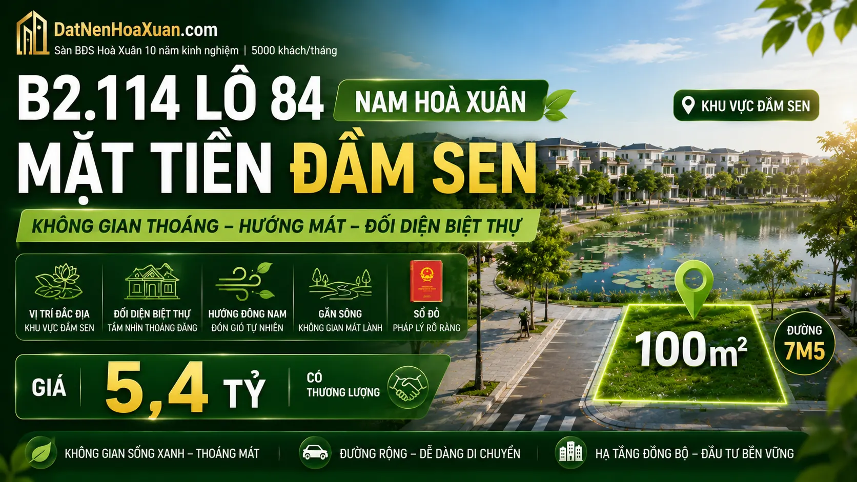 B2.114, Lô 84 - Khu đô thị Nam Hòa Xuân |Sàn Đất Nền Hòa Xuân