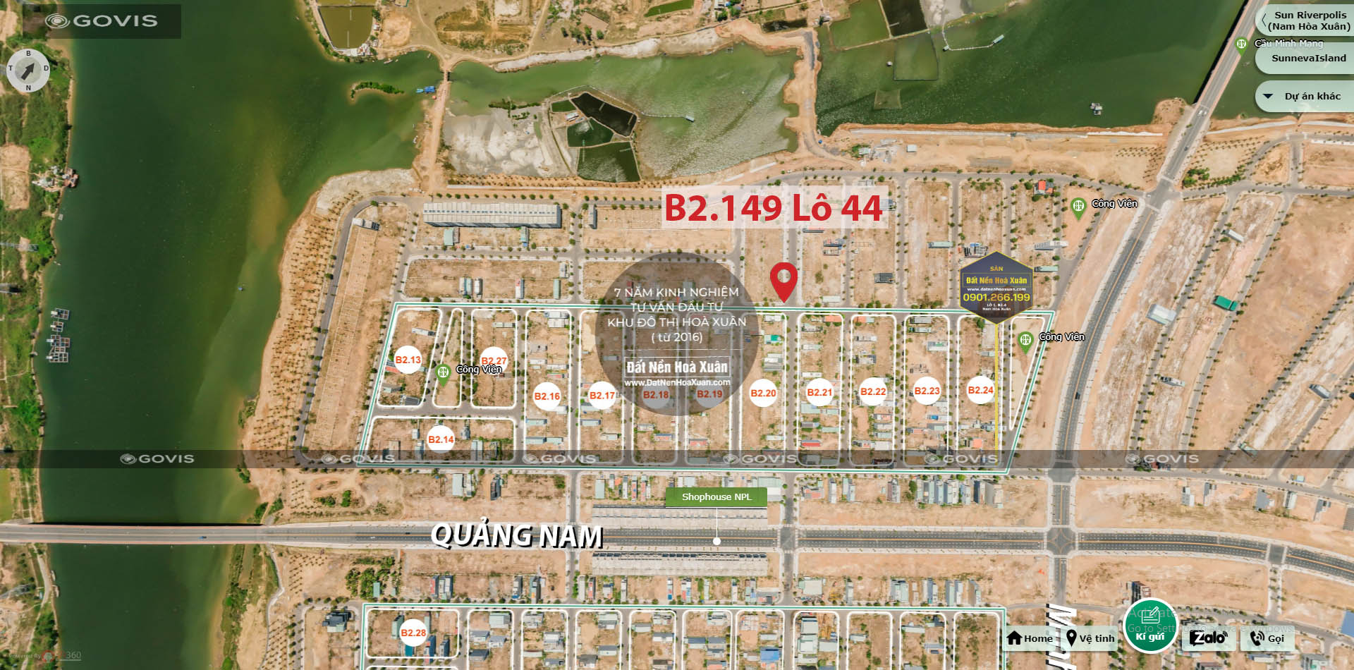 B2.149, Lô 44 - Khu đô thị Nam Hòa Xuân |Sàn Đất Nền Hòa Xuân