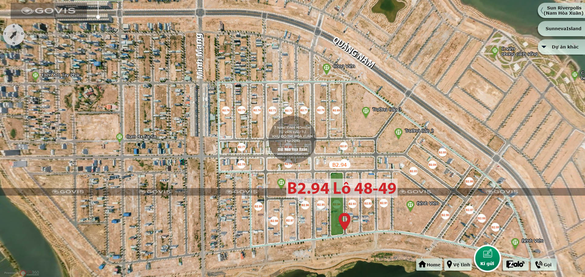 B2.94, Lô 48,49 - Khu đô thị Nam Hòa Xuân |Sàn Đất Nền Hòa Xuân