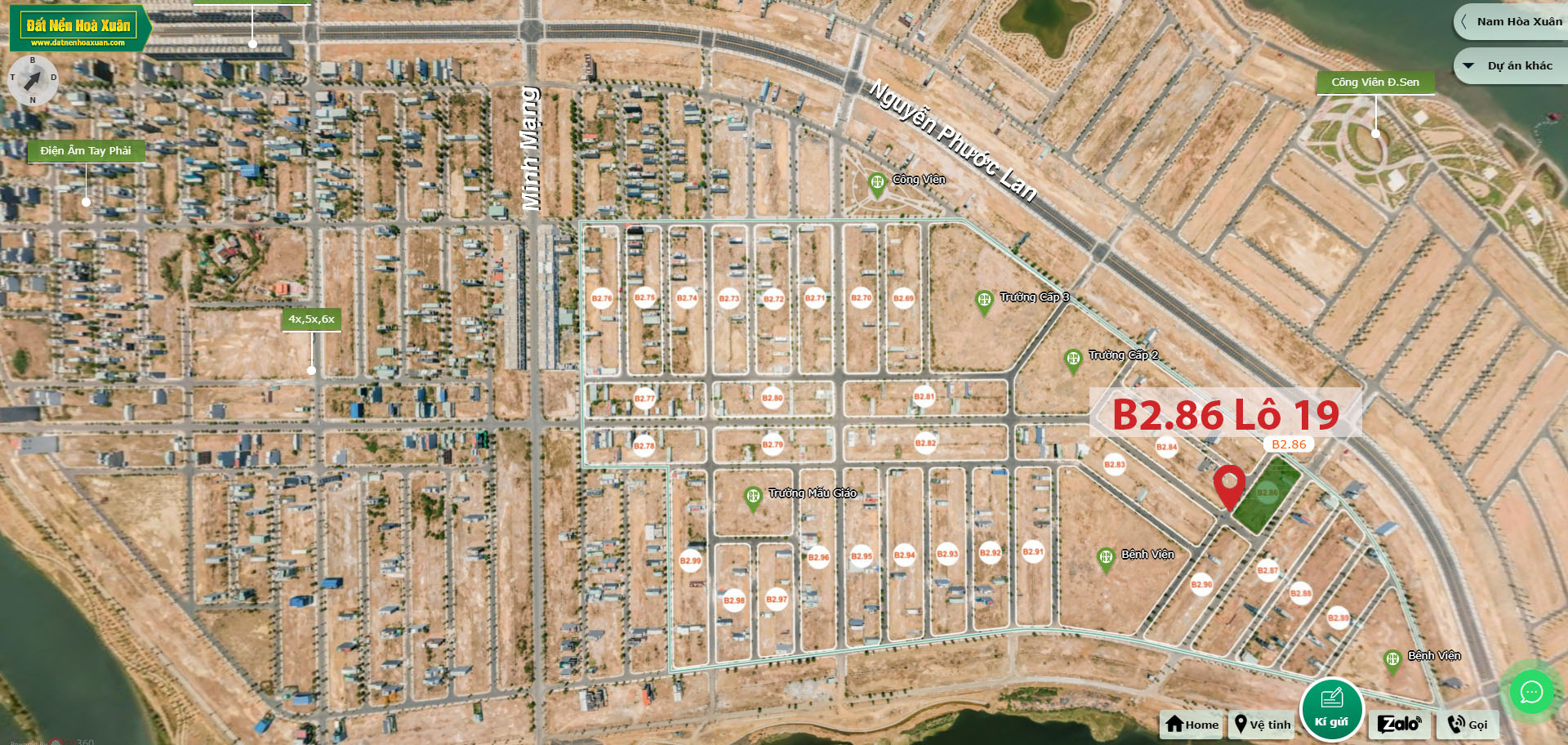 Lô góc, B2.86, Lô 19 - Khu đô thị Nam Hòa Xuân |Sàn Đất Nền Hòa Xuân