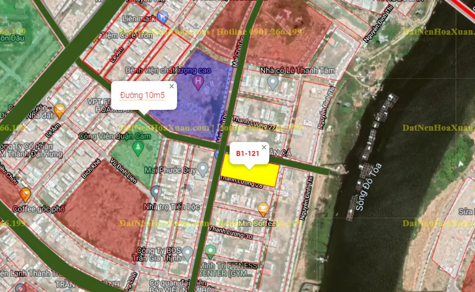 B1.121, Lô 4 - Khu đô thị Nguyễn Tri Phương |Sàn Đất Nền Hòa Xuân