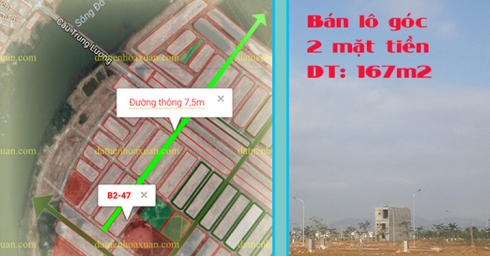 Lô góc đẹp 2 mặt tiền, đường thông, giá siêu tốt - Nam Hoà Xuân