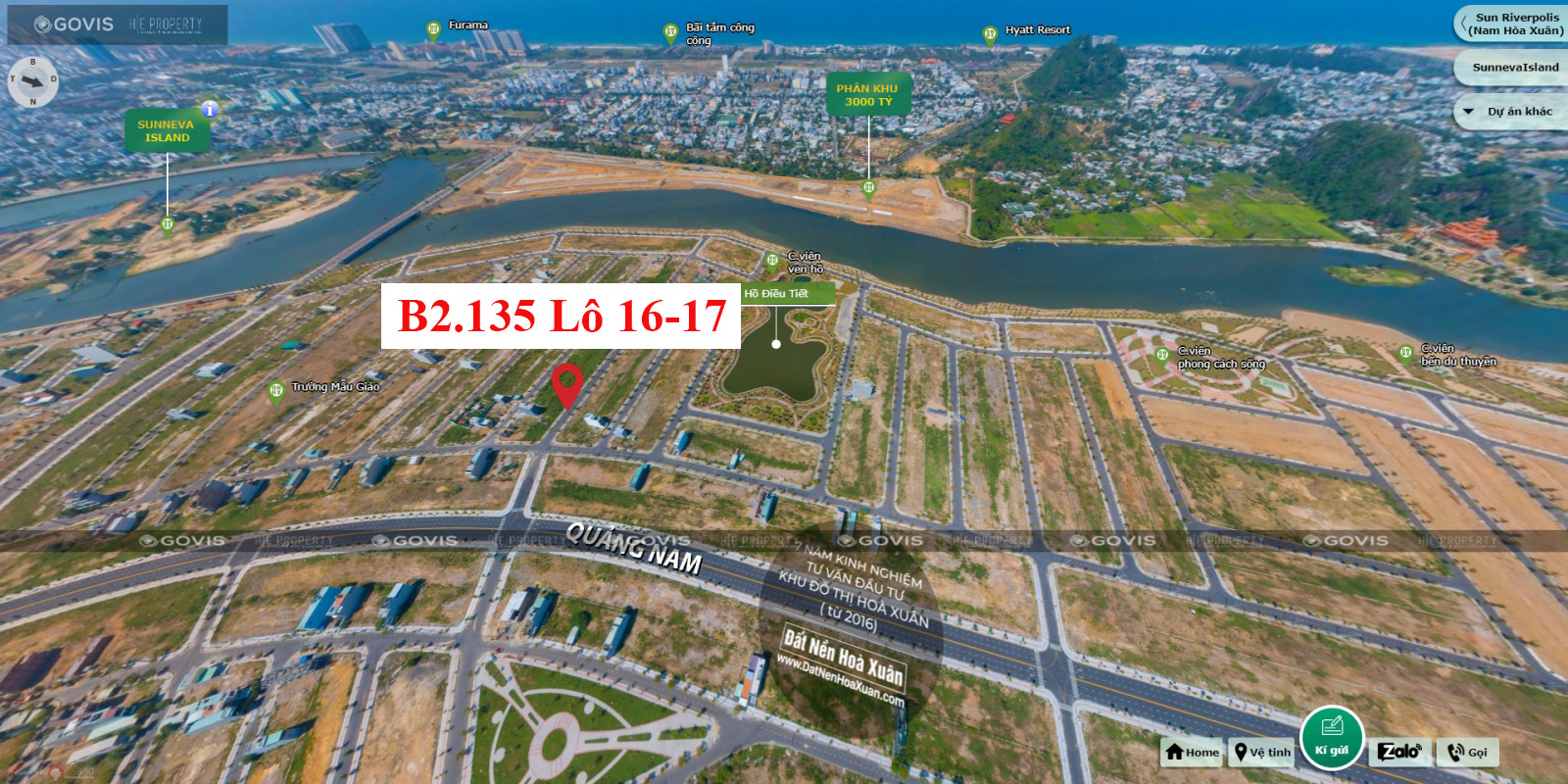 B2.135, Lô 16,17 - Sun Riverpolis |Sàn Đất Nền Hòa Xuân