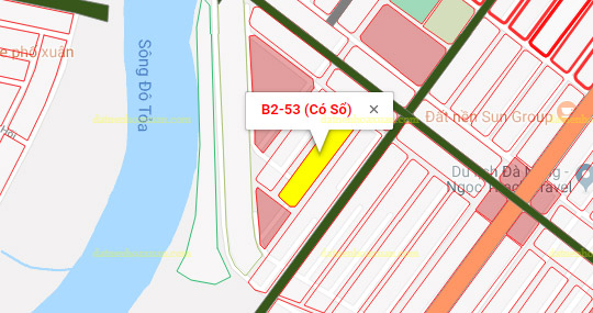 Lô góc, B2.53, Lô 1 - Khu đô thị Nam Hòa Xuân |Sàn Đất Nền Hòa Xuân
