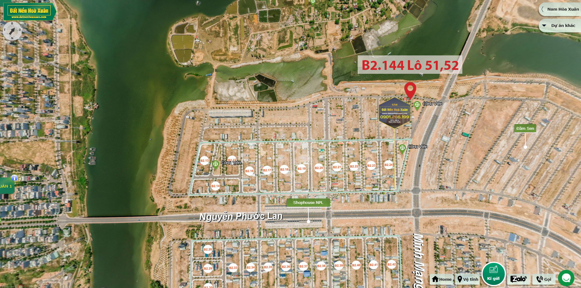 B2.144, Lô 51,52 - Khu đô thị Nam Hòa Xuân |Sàn Đất Nền Hòa Xuân