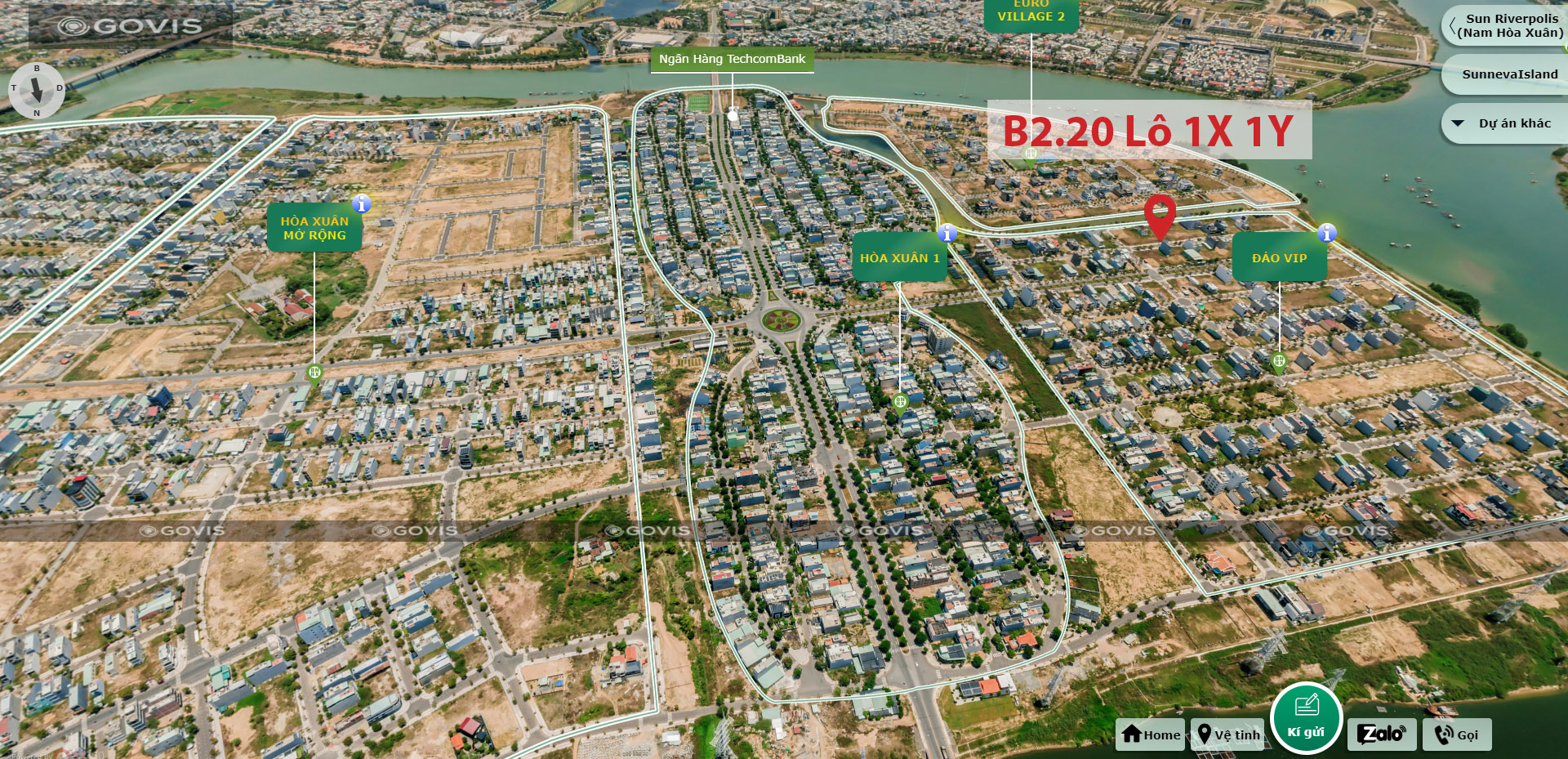Biệt thự, B2.20, Lô 1X,1Y - Đảo Vip |Sàn Đất Nền Hòa Xuân
