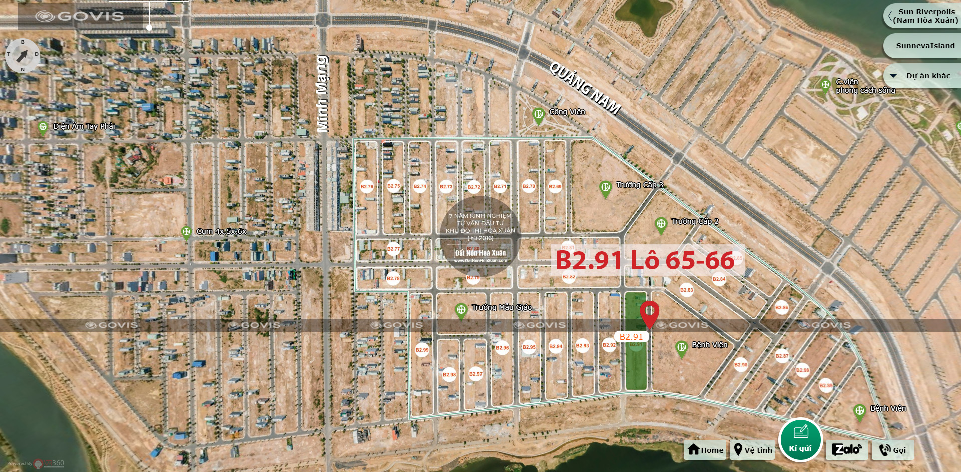 B2.91, Lô 65,66 - Khu đô thị Nam Hòa Xuân |Sàn Đất Nền Hòa Xuân