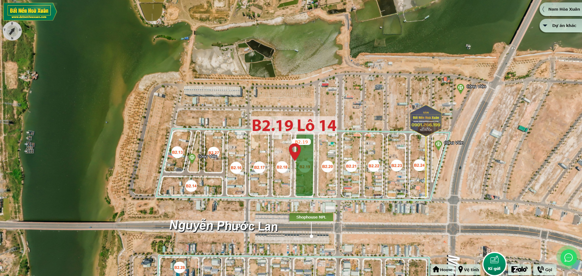 B2.19, Lô 14 - Khu đô thị Nam Hòa Xuân |Sàn Đất Nền Hòa Xuân