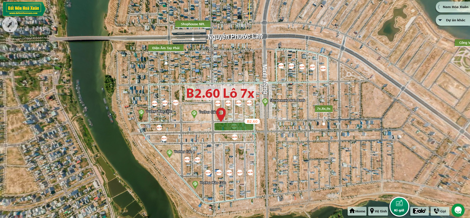 B2.60, Lô 7X - Khu đô thị Nam Hòa Xuân |Sàn Đất Nền Hòa Xuân