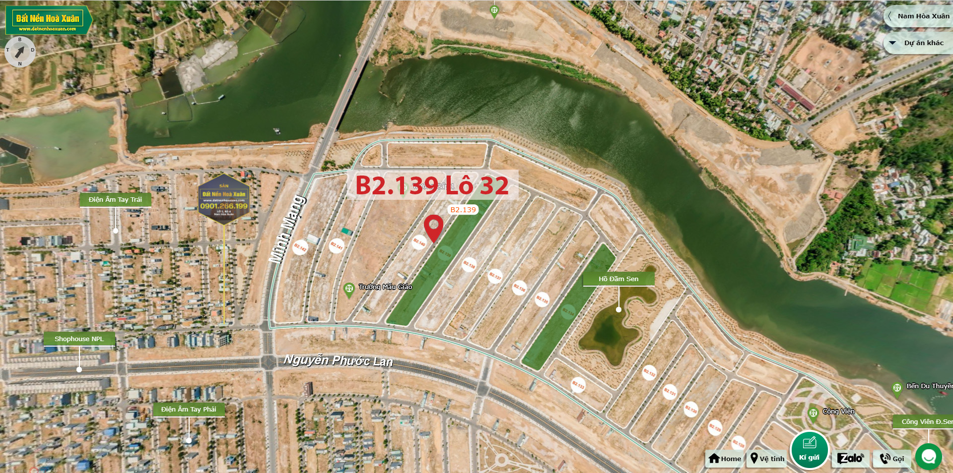 B2.139, Lô 32 - Khu đô thị Nam Hòa Xuân |Sàn Đất Nền Hòa Xuân