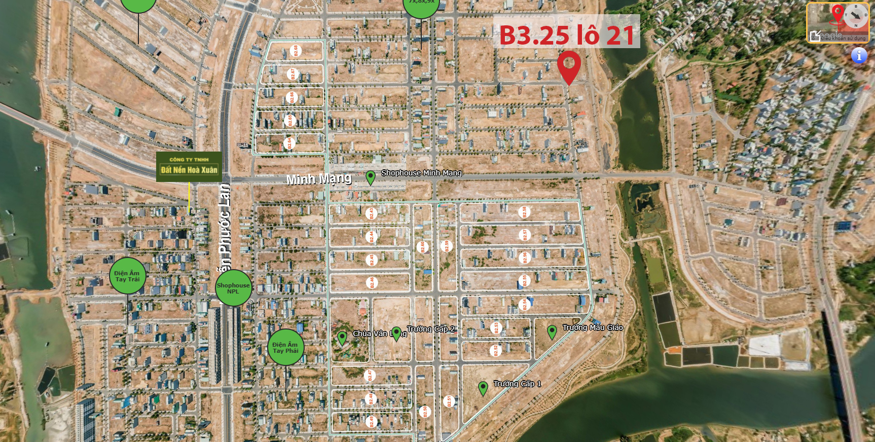  Lô góc, B3.25, Lô 21 - Khu đô thị Nam Hòa Xuân |Sàn Đất Nền Hòa Xuân