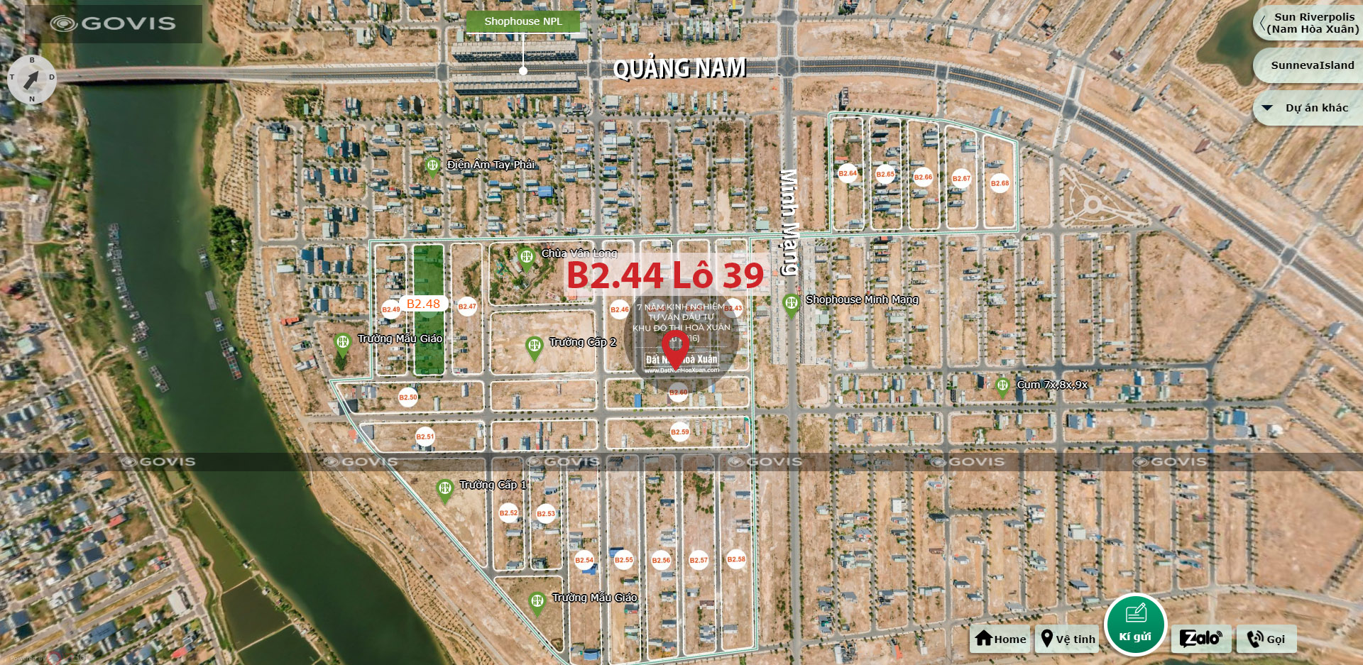  Lô góc, B2.44, Lô 39 - Khu đô thị Nam Hòa Xuân |Sàn Đất Nền Hòa Xuân