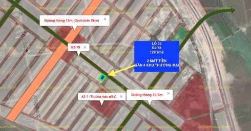 Cần bán lô Vip 3x B2.78 trung tâm của khu đô thị Nam Hòa Xuân, 2 mặt tiền